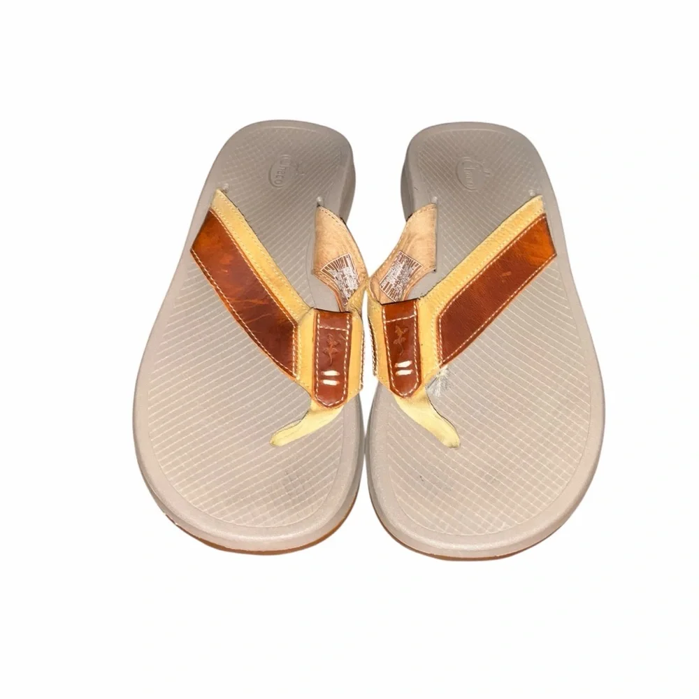 Chaco Playa Pro Leather Flip Flops Men’s Size 9 Brown Comfort Sandals